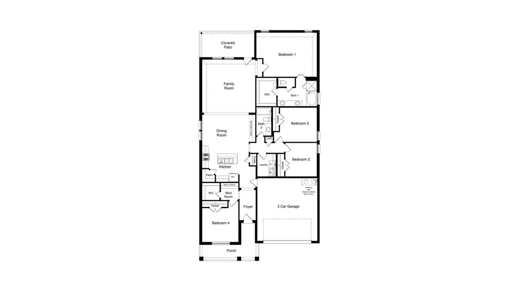 2D floor plan layout of this home in Treeline, Justin, TX (Image 4).