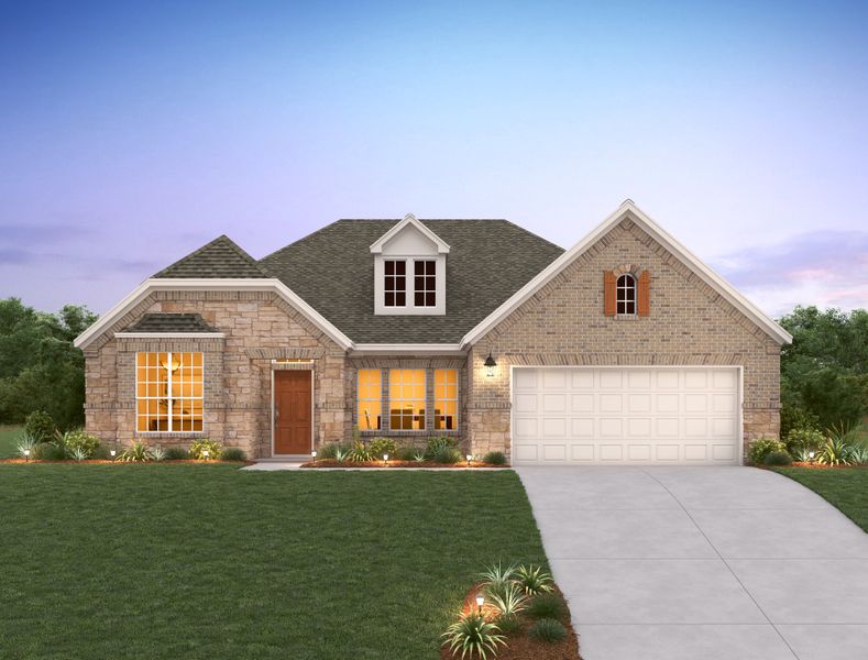 Representative exterior photo of a completed home built from the Palmer by Ashton Woods in The Estates at La Cima, San Marcos, TX (Image 25).
