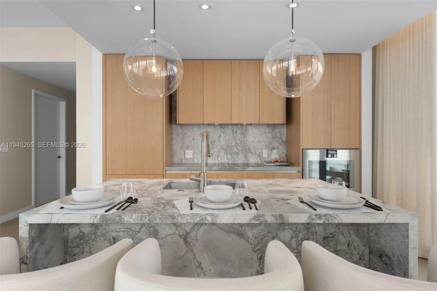 Furnished interior view inside a new home in Five Park, Miami Beach (Image 33).