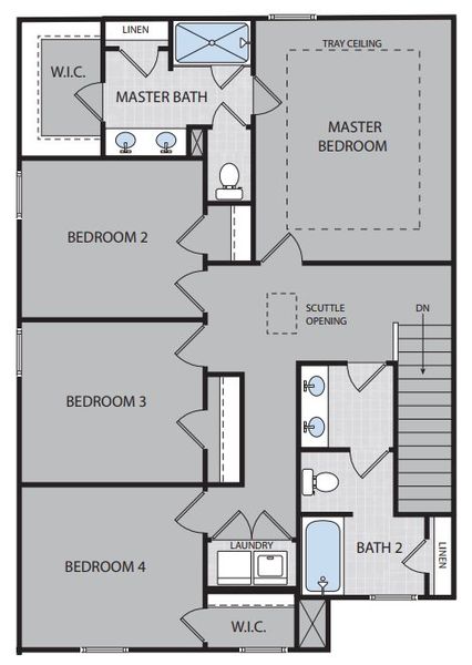 2D floor plan layout of this home in Ashton Lakes, Lexington, SC (Image 3).