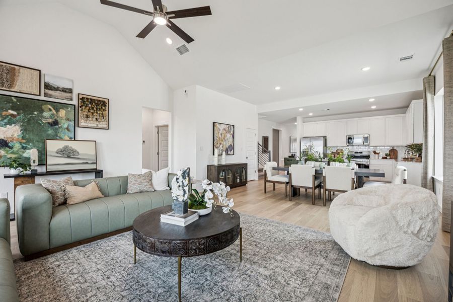 Living Room in the Trinity home plan by Trophy Signature Homes – REPRESENTATIVE PHOTO