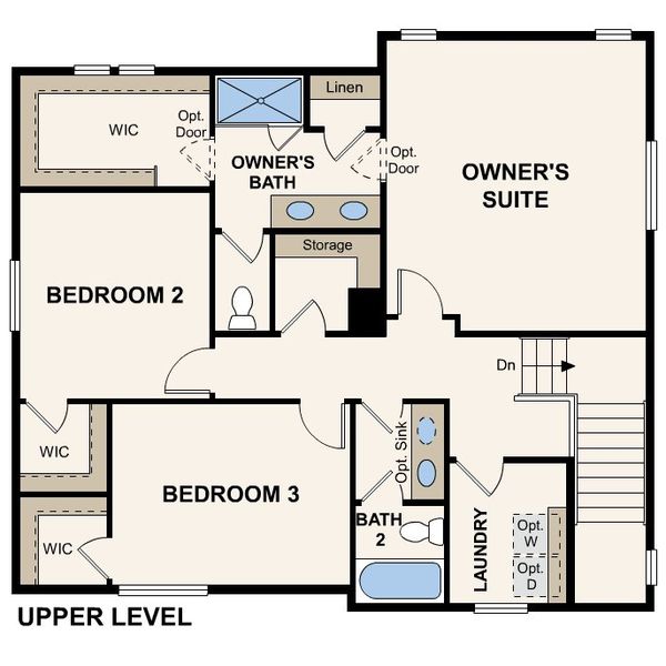 2D floor plan layout of this home in The Aurora Highlands, Aurora, CO (Image 4).