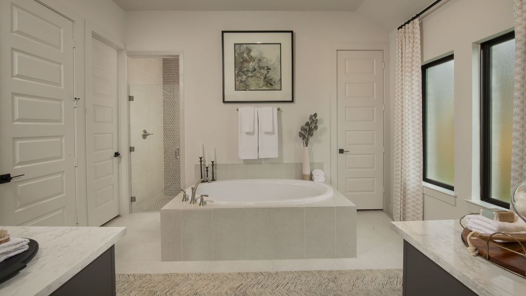 Furnished interior view inside a new home in Parkside on the River West, Georgetown (Image 4).