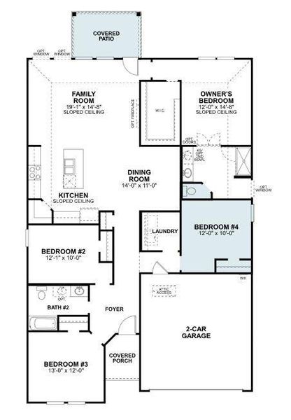 2D floor plan layout of this home in ValleyBrooke, Mesquite, TX (Image 3).
