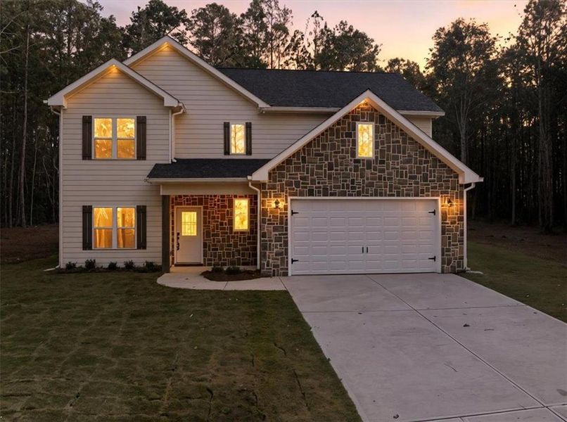 Front exterior of a new home in , Whitesburg, GA, highlighting curb appeal (Image 23).