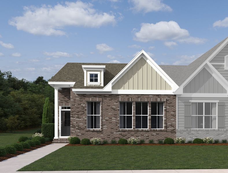 Representative exterior photo of a completed home built from the Hawthorn by Ashton Woods in Cane Ridge Townhomes, Antioch, TN (Image 1).