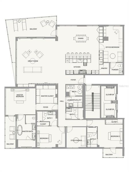 2D floor plan layout of this home in , Sarasota, FL (Image 5).