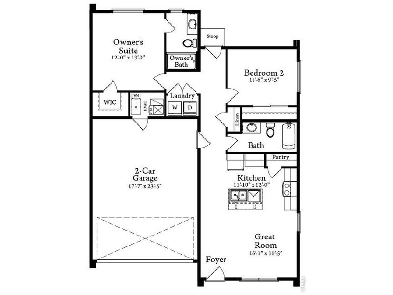 2D floor plan layout of this home in Liberty Draw, Evans, CO (Image 2). 2D floor plan layout of this home in Liberty Draw, Evans, CO (Image 2).