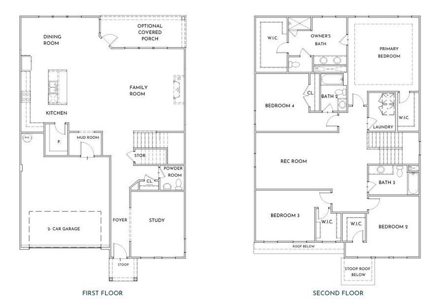 2D floor plan layout for the Larkspur by Empire Homes in Chastain, Ooltewah, TN (Image 3).