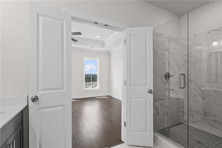 Furnished interior view inside a new home in Palisades Single Family, Cumming (Image 8).