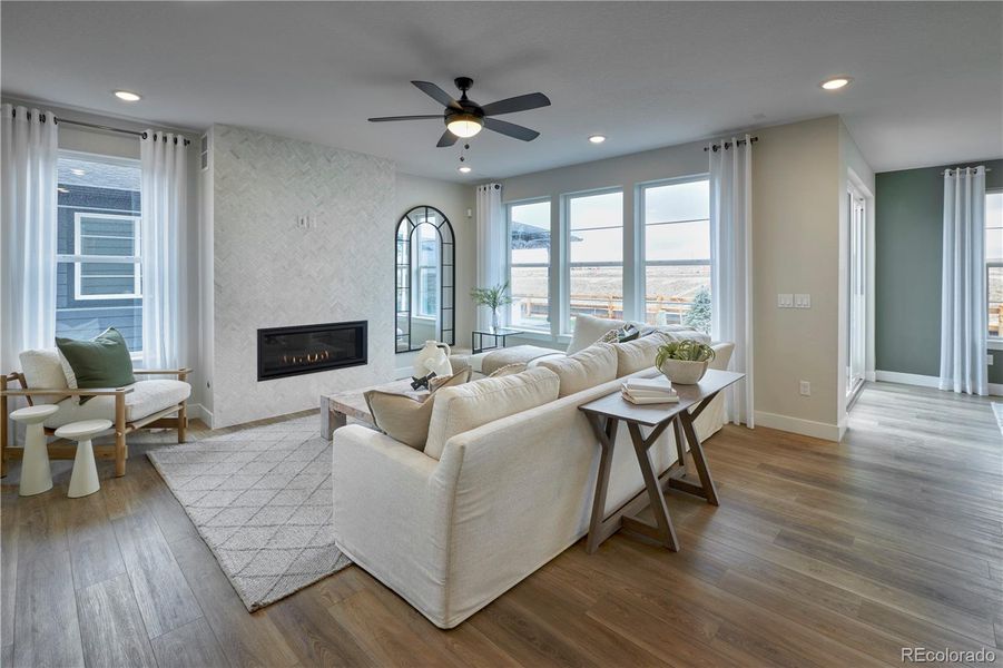 Furnished interior view inside a new home in The Aurora Highlands, Aurora (Image 10).