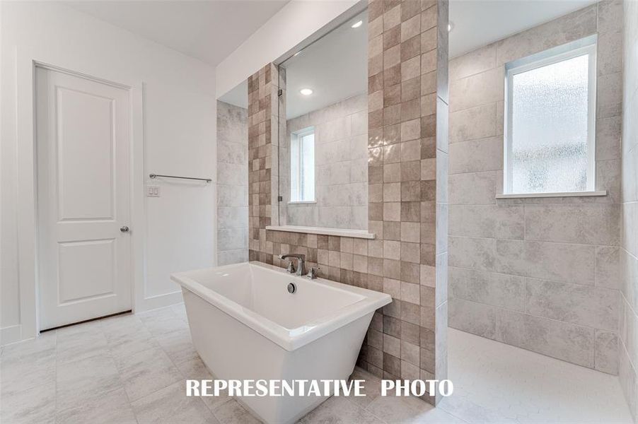 The Pembrooke II floor plan offers our signature spa bath featuring walk through shower and freestanding tub! REPRESENTATIVE PHOTO. The Pembrooke II floor plan offers our signature spa bath featuring walk through shower and freestanding tub! REPRESENTATIVE PHOTO.