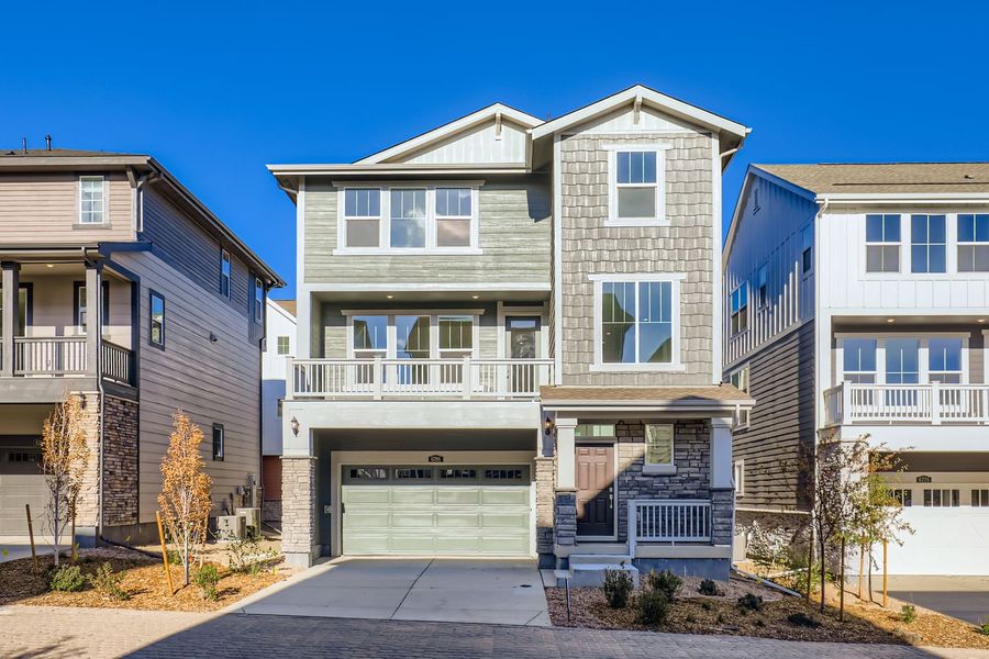 Front exterior of a home in the Parterre: The Skyline Collection community, located in Thornton, CO (Image 10).
