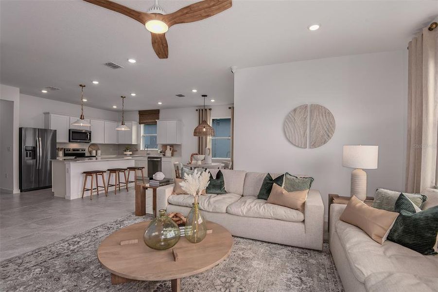 Furnished interior view inside a new home in Del Webb Stone Creek, Ocala (Image 7). Furnished interior view inside a new home in Del Webb Stone Creek, Ocala (Image 7).