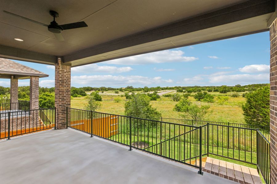 Exterior details and patio area of a home in 6 Creeks, Kyle (Image 23).