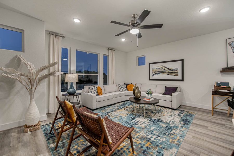 Furnished interior view inside a new home in Centero at Stone Oak, San Antonio (Image 15). Furnished interior view inside a new home in Centero at Stone Oak, San Antonio (Image 15).