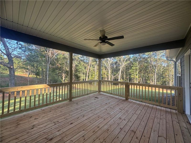 Exterior details and patio area of a home in The Fields of Walnut Creek, Pendergrass (Image 3).