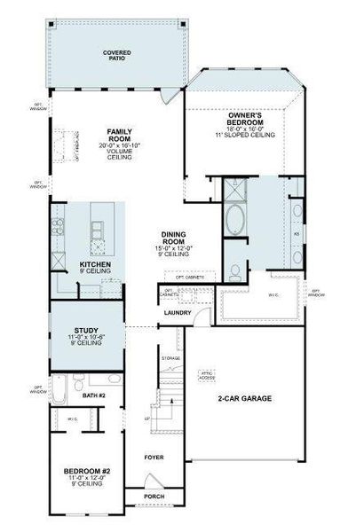 2D floor plan layout of this home in Chaparral Park, Oak Point, TX (Image 3).