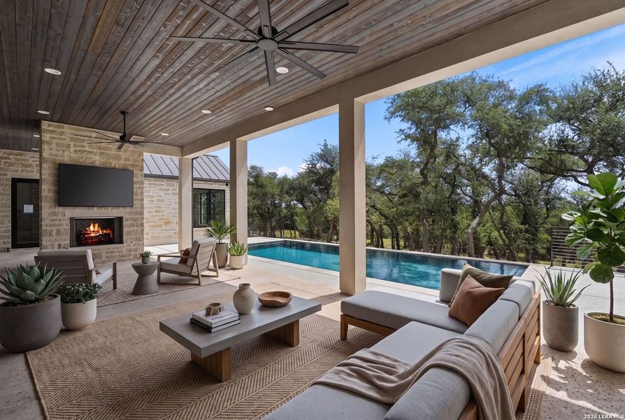 Exterior details and patio area of a home in , Spring Branch (Image 28).