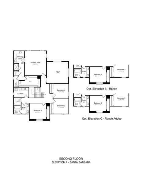 2D floor plan layout of this home in Parkside Los Cielos Collection, Avondale, AZ (Image 3).