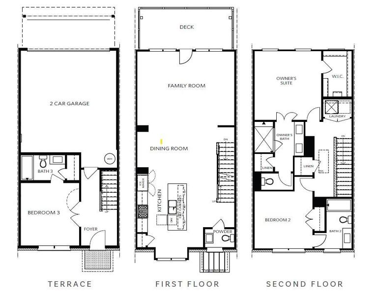 2D floor plan layout of this home in Palisades Townhomes, Cumming, GA (Image 3). 2D floor plan layout of this home in Palisades Townhomes, Cumming, GA (Image 3).