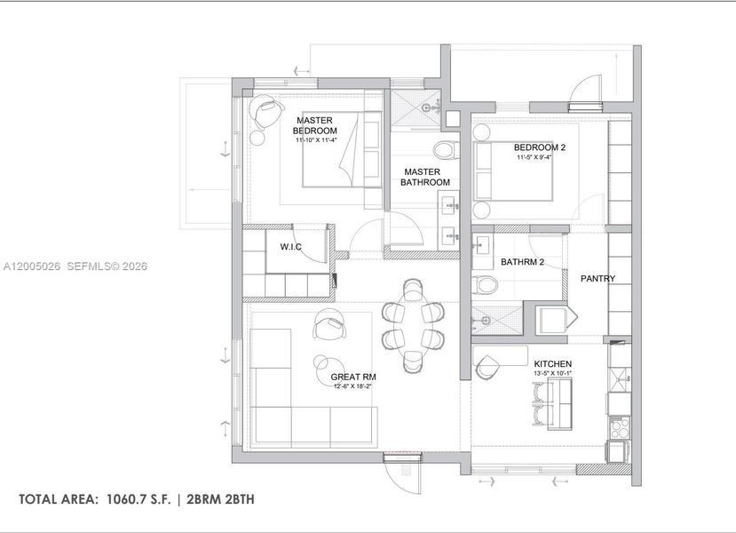 2D floor plan layout of this home in , Miami Beach, FL (Image 3).