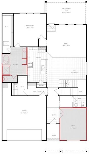 2D floor plan layout of this home in Trinity Grove, Spring, TX (Image 6).