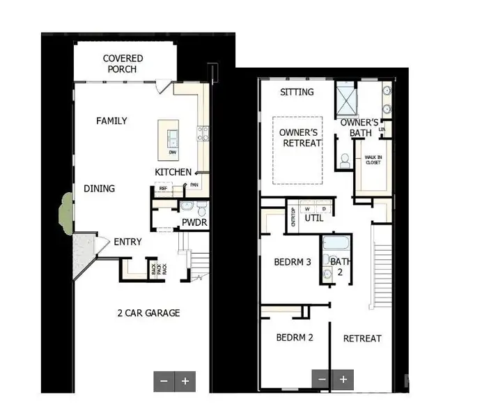 2D floor plan layout of this home in Westview Towns, Waxhaw, NC (Image 3).