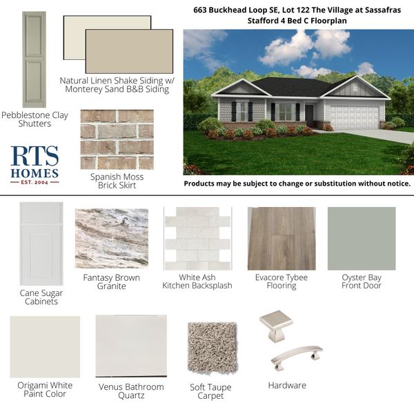 2D floor plan layout of this home in The Village at Sassafras, Allenhurst, GA (Image 3).