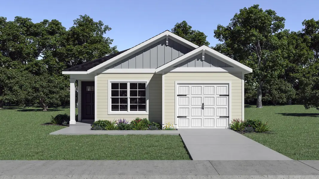 Representative exterior photo of a completed home built from the Juniper by McGuinn Homes in Reserves at Mill Creek, Columbia, SC (Image 1). Representative exterior photo of a completed home built from the Juniper by McGuinn Homes in Reserves at Mill Creek, Columbia, SC (Image 1).