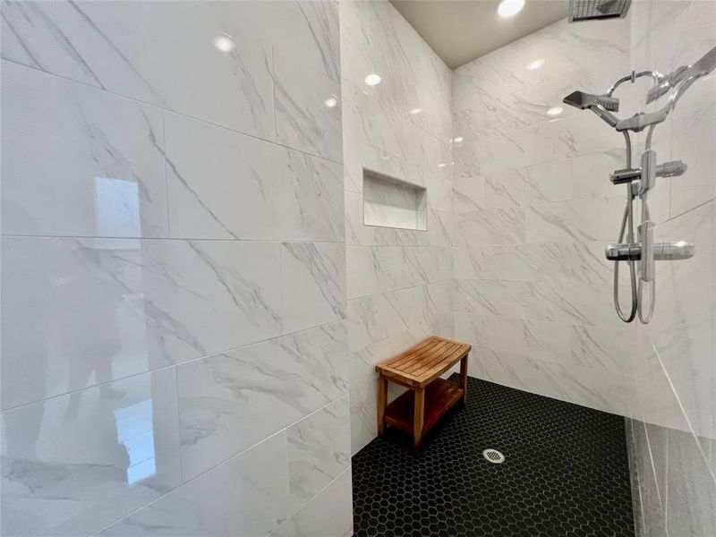 Primary shower with room for two!