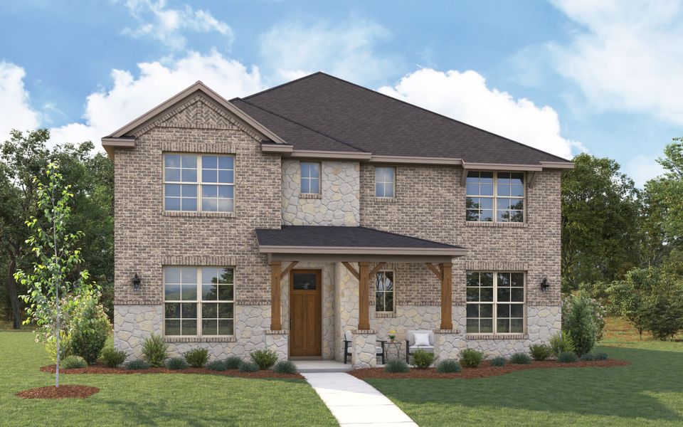 The Rayburn - Hill Country with Stone Elevation The Rayburn - Hill Country with Stone Elevation