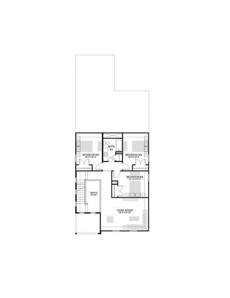2D floor plan layout of this home in Lakeside at Tessera, Lago Vista, TX (Image 6).