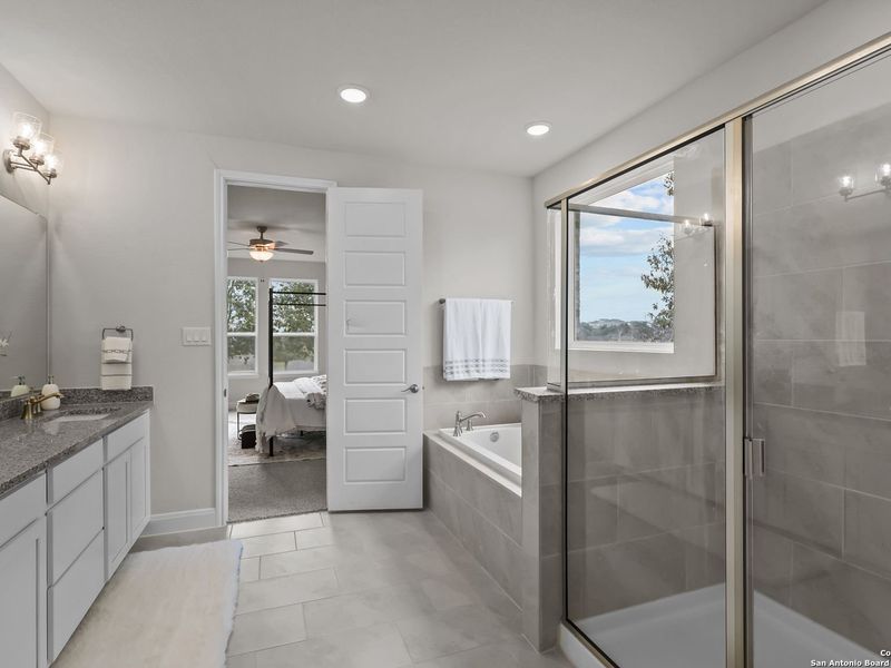 Furnished interior view inside a new home in Ladera, San Antonio (Image 17).
