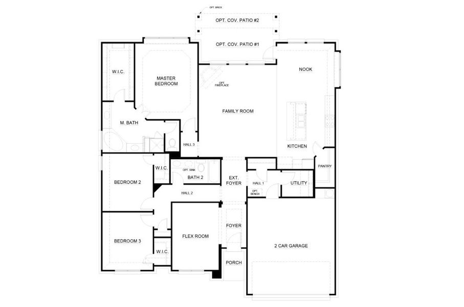 2D floor plan layout for the Concept 2040 by Landsea Homes in Silo Mills – Signature Series, Joshua, TX (Image 4).