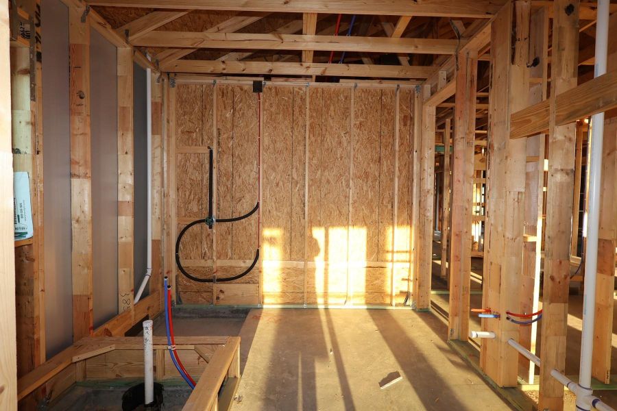 In-progress construction of a new home in Meridiana 55' Homesites, Manvel, TX (Image 3).