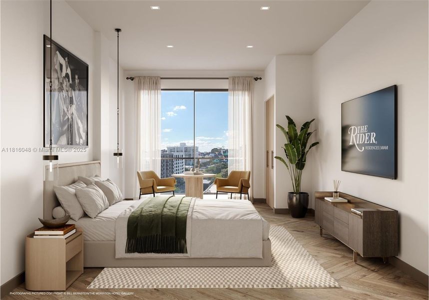 Furnished interior view inside a new home in The Rider Wynwood, Miami (Image 3).