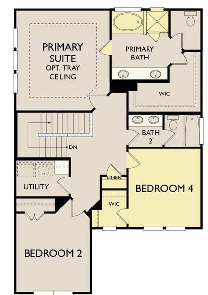 2D floor plan layout of this home in The Cottages at Lariat, Liberty Hill, TX (Image 3).