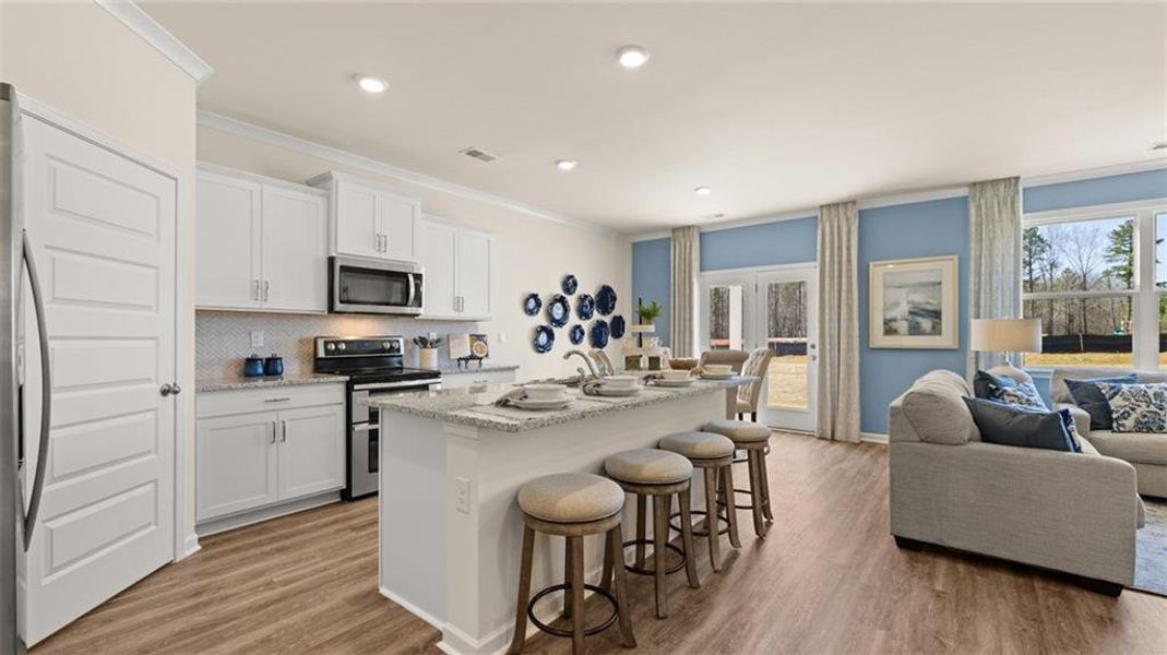 Furnished interior view inside a new home in Kingston Ranch at Lake Oconee, Buckhead (Image 66). Furnished interior view inside a new home in Kingston Ranch at Lake Oconee, Buckhead (Image 66).