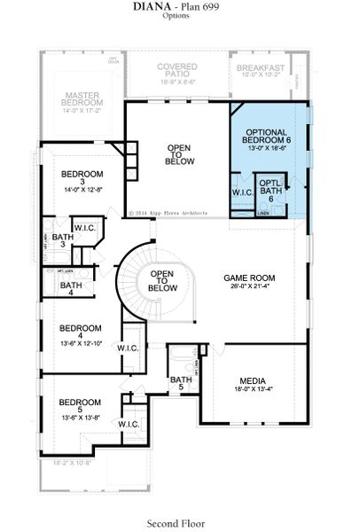 2D floor plan layout for the Diana by Landon Homes in Lexington Frisco, Frisco, TX (Image 33).