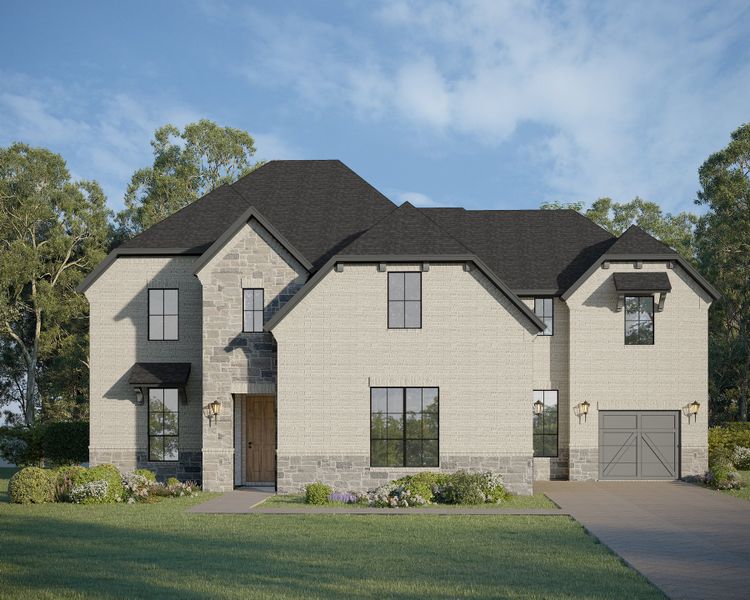 Plan 861 Elevation B w/ Stone