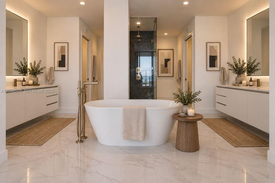 Furnished interior view inside a new home in Aria Reserve, Miami (Image 18).