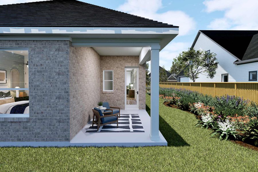 Representative exterior details of a home built from the The Irving by David Weekley Homes in The Grand Prairie - Meadow Collection, Hockley (Image 4).