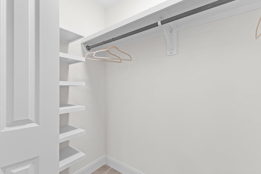 Closets with custom shelving Closets with custom shelving