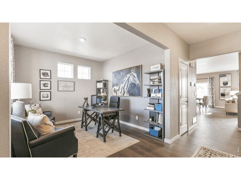 Furnished interior view inside a new home in Vantage, Berthoud (Image 15). Furnished interior view inside a new home in Vantage, Berthoud (Image 15).