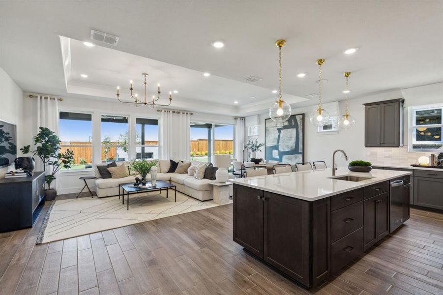 Model Representation* - Spacious kitchen with eat-in bartop island