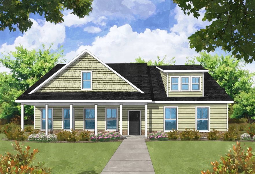 Representative exterior photo of a completed home built from the Sumter by Center Park Homes in Carolina Bay, Ridgeville, SC (Image 5).