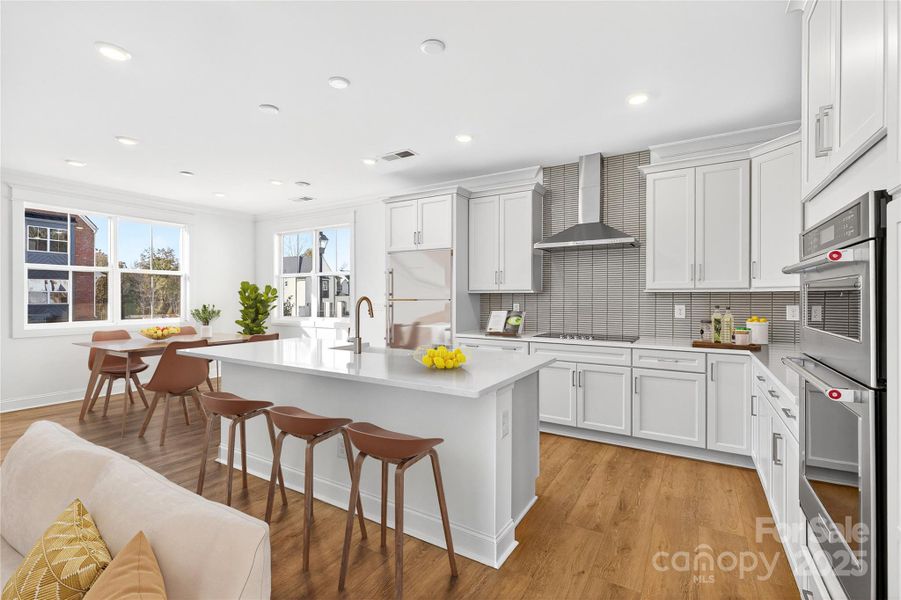 Virtually Staged Kitchen and Dining