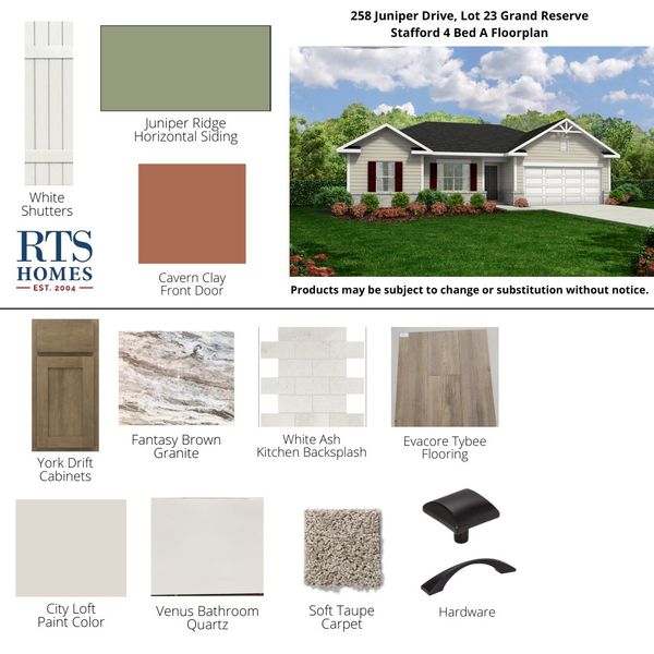 2D floor plan layout of this home in Grand Reserve, Hinesville, GA (Image 3).