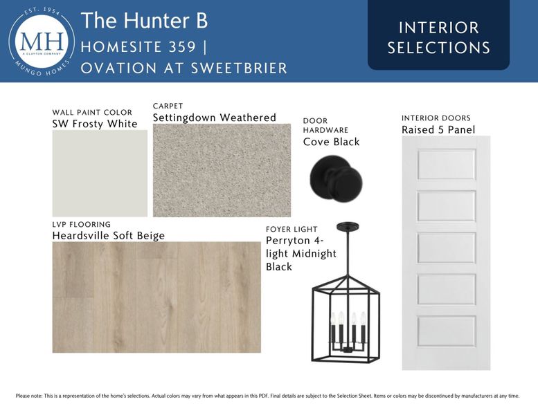 Sample of building materials used in homes in Ovation at Sweetbrier, Durham (Image 5).